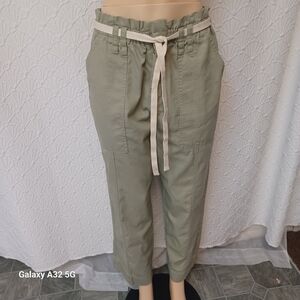 Kensie Women Size 10/30 Olive Green Drawstring Pants